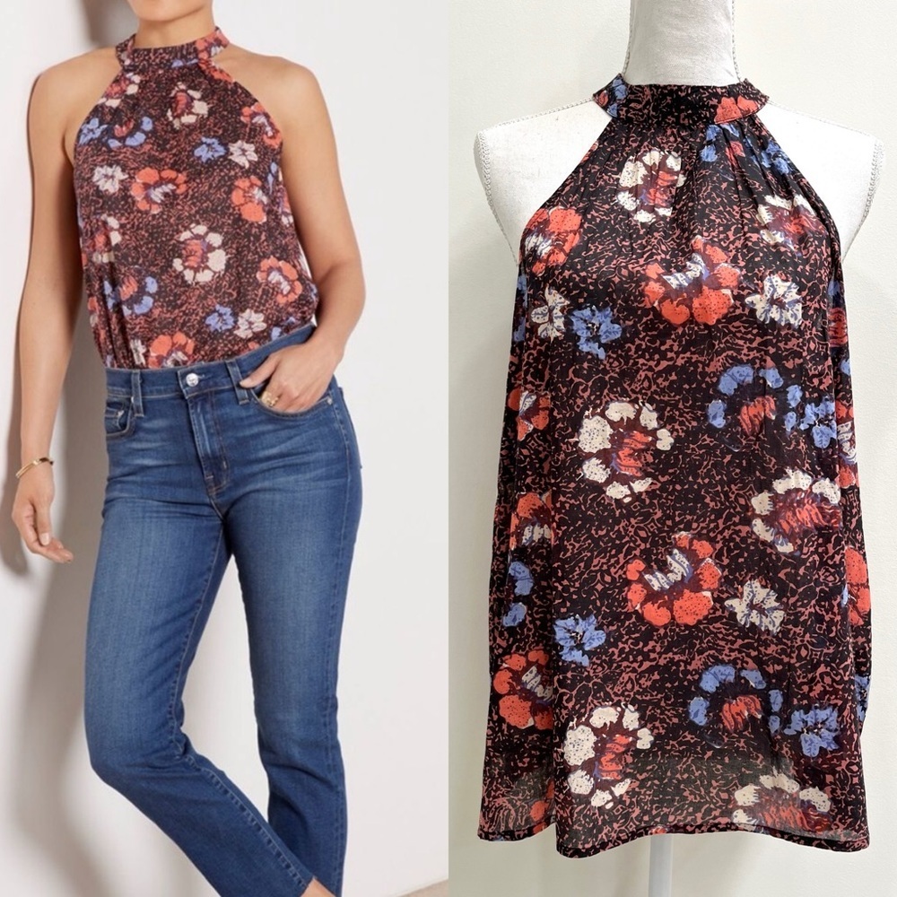Cleobella Ryla halter top Calista floral print organic cotton size large